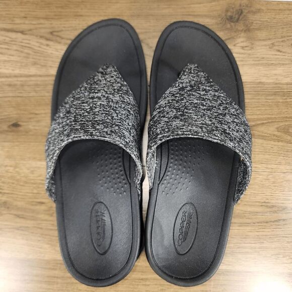 Copper Fit Women's Slip On Gray Black White Platform Sandals Size 8.5 - Picture 4 of 9